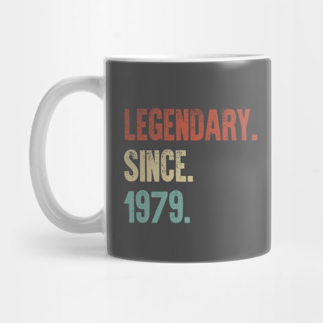 Retro Vintage 40th Birthday Legendary Since 1979 by DutchTees